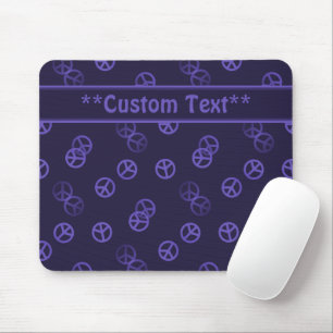 Mousepad Sinal de paz roxo com texto personalizado