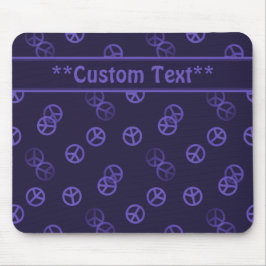 Mousepad Sinal de paz roxo com texto personalizado