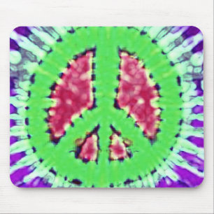 Mousepad Sinal de paz Trippy brilhante da tintura do laço