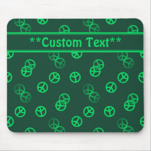 Mousepad Sinal de Paz Verde com Texto Personalizado
