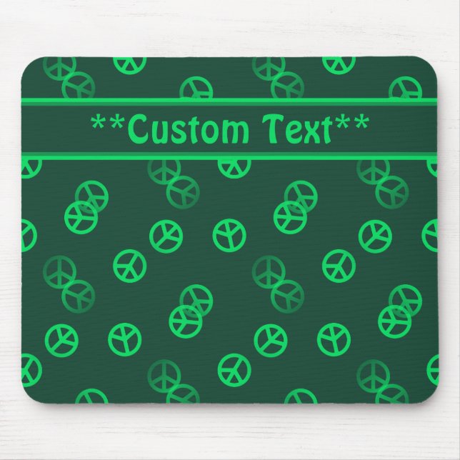Mousepad Sinal de Paz Verde com Texto Personalizado (Frente)
