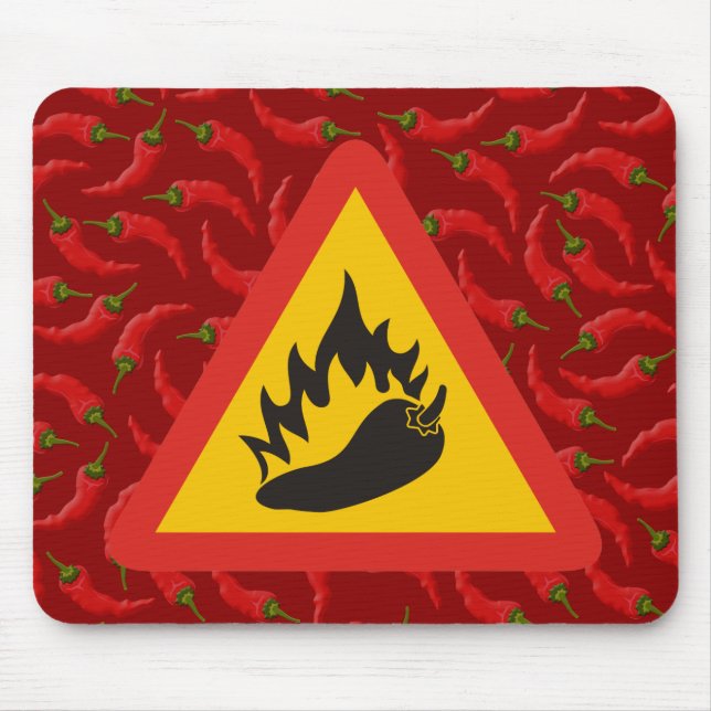 Mousepad Sinal de perigo de pimenta quente (Frente)