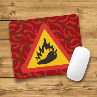 Mousepad Sinal de perigo de pimenta quente