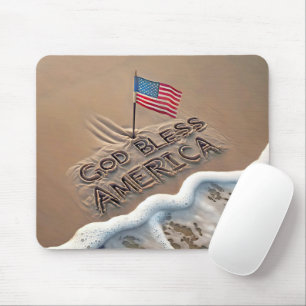 Mousepad Sinal de praia da América do deus abençoe