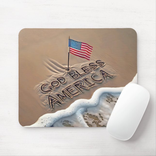 Mousepad Sinal de praia da América do deus abençoe (Com mouse)
