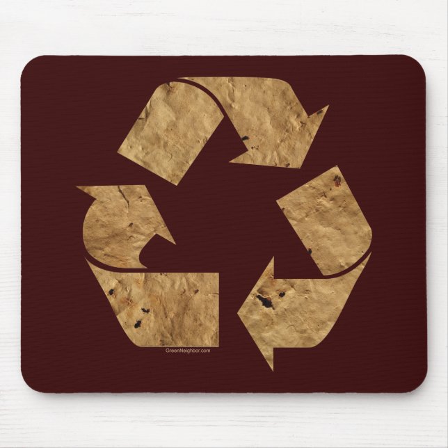 Mousepad Sinal de Reciclar castanho (Frente)