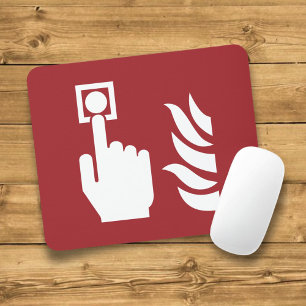 Mousepad Sinal de segurança do botão de alarme de incêndio
