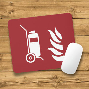 Mousepad Sinal de segurança do extintor de incêndio com rod