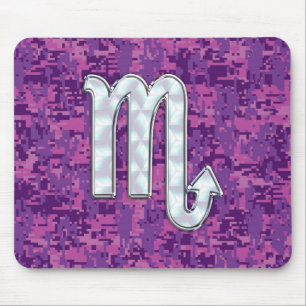 Mousepad Sinal do zodíaco da Escorpião em Digitas fúcsia