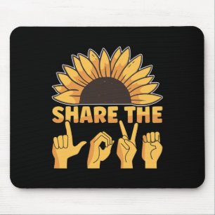 Mousepad Sinal Linguagem Americana ASL Compartilha Awarenes