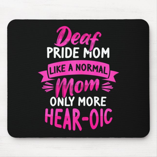 Mousepad Sinal Linguagem Deficiente Audiência ASL e Orgulho (Frente)