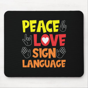 Mousepad Sinal Linguagem Intérprete-Mão Asl Sensibilização