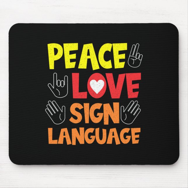 Mousepad Sinal Linguagem Intérprete-Mão Asl Sensibilização  (Frente)