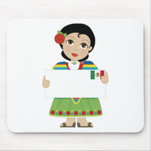 Mousepad Sinal mexicano da menina