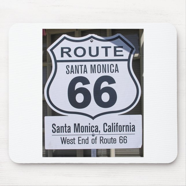 Mousepad Sinal oficial Santa Monica da extremidade da rota (Frente)