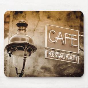 Mousepad Sinal Sepia cafe, Paris, França