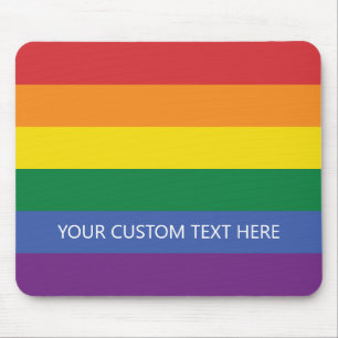Mousepad Sinalizador Arco-Íris de Texto Personalizado