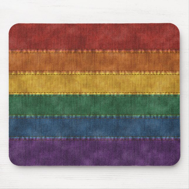 Mousepad Sinalizador Arco-Íris do Orgulho LGBTQ Sensível Te (Frente)