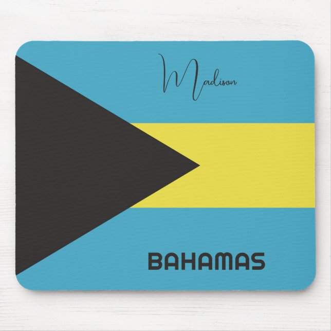Mousepad Sinalizador Bahamas de Nome Personalizado (Frente)