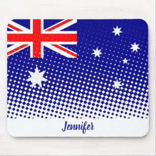 Mousepad Sinalizador Da Austrália Com O Nome Personalizado 