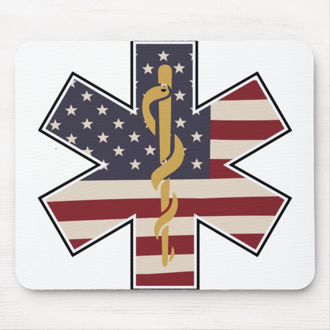 Mousepad Sinalizador de Homenagem de Emergência Médica dos  (Frente)
