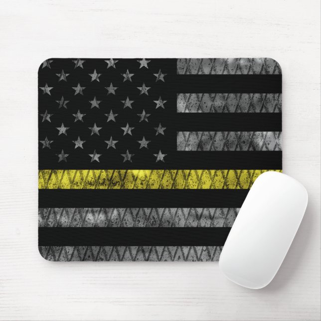 Mousepad Sinalizador de Linha Amarelo Fino do Dispatcher (Com mouse)