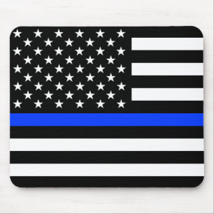 Mousepad Sinalizador de Polícia de Linha Azul Fino