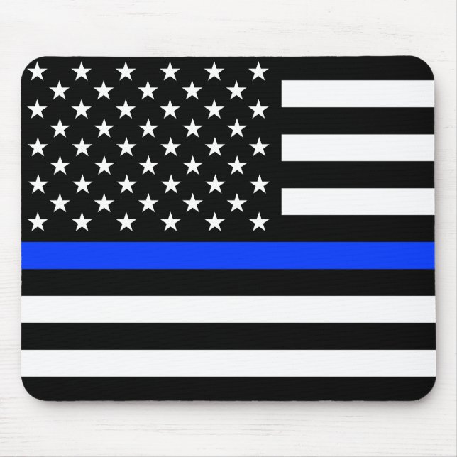 Mousepad Sinalizador de Polícia de Linha Azul Fino (Frente)