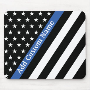 Mousepad Sinalizador do Monograma de Linha Azul-Fino