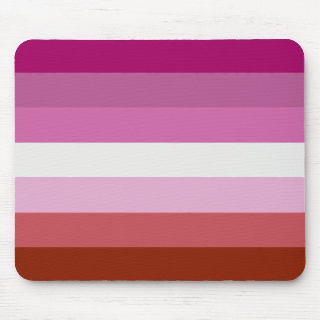 Mousepad Sinalizador do Orgulho Lésbico Rosa (Frente)