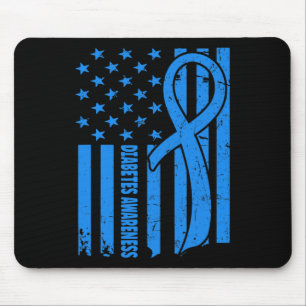 Mousepad Sinalizador Dos Eua Guerreiro Diabético Blue Diabe