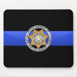 Mousepad Sinalizador e Crachá de linha azul fina