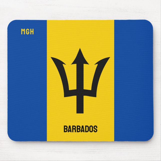 Mousepad Sinalizador Monograma Personalizado de Barbados (Frente)
