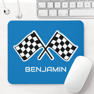Mousepad Sinalizador Verificado - Azul de Corrida de Nomes