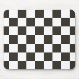 Mousepad Sinalizador verificado (preto e branco) (Padrão do