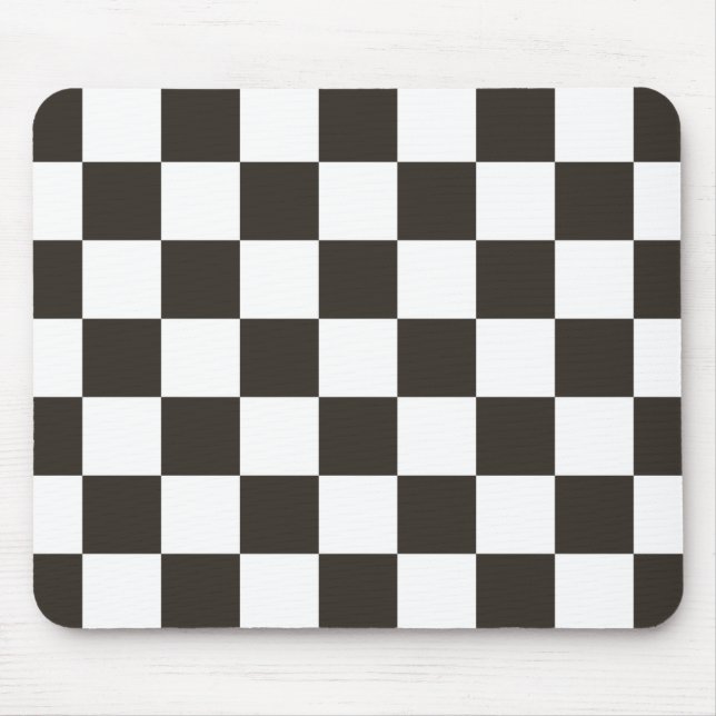 Mousepad Sinalizador verificado (preto e branco) (Padrão do (Frente)