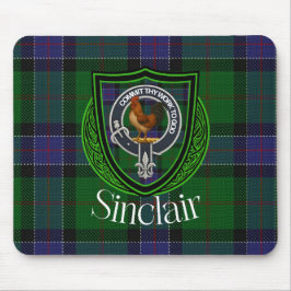 Mousepad Sinclair Scottish Clan Tartan and Crest