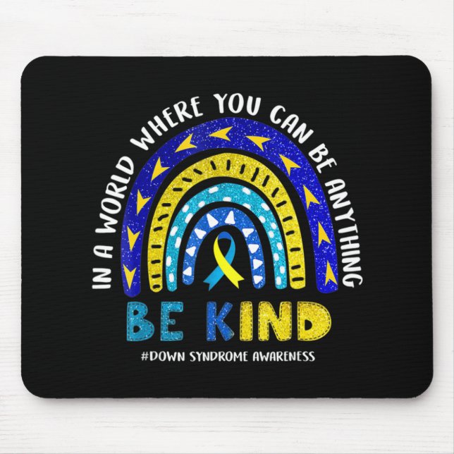 Mousepad Síndrome de Down Sensibilização Fita Boho Amarelo  (Frente)