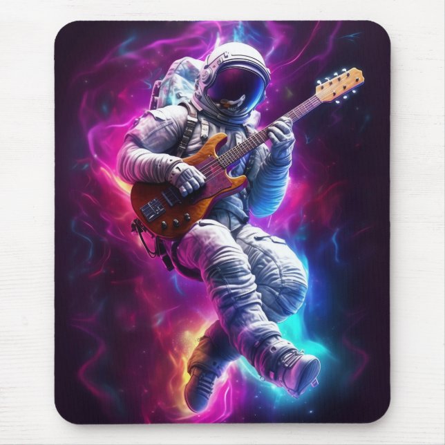 Mousepad Sinfonia do Void | Astronauta Neon Cyberpunk (Frente)