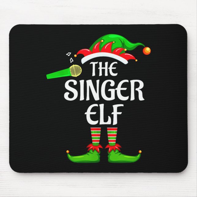 Mousepad Singer Elf Matching Family Group Christmas Party P (Frente)