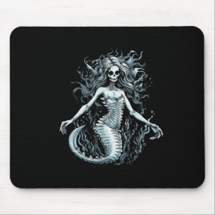 Mousepad Siren Esqueleto Mermaid Skull Tee Mulheres Homens