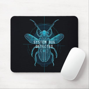 Mousepad Sistema de Blueprint de Neon Bug Programmer Desk