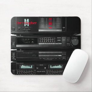 Mousepad Sistema Estéreo Retroativo Preto