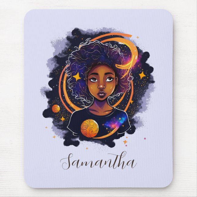 Mousepad Sistema Solar Afro Mulher (Frente)
