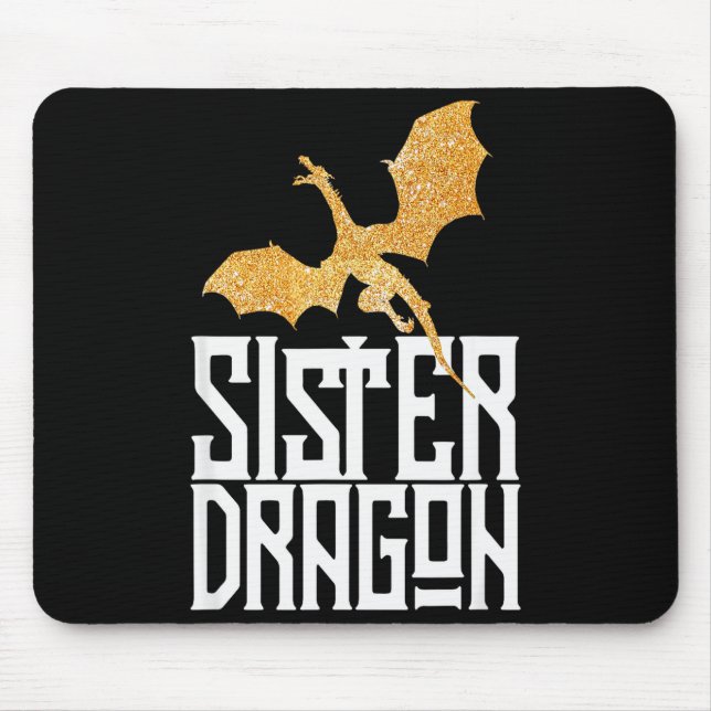 Mousepad Sister Dragon Christmas Matching Family Tribe Girl (Frente)