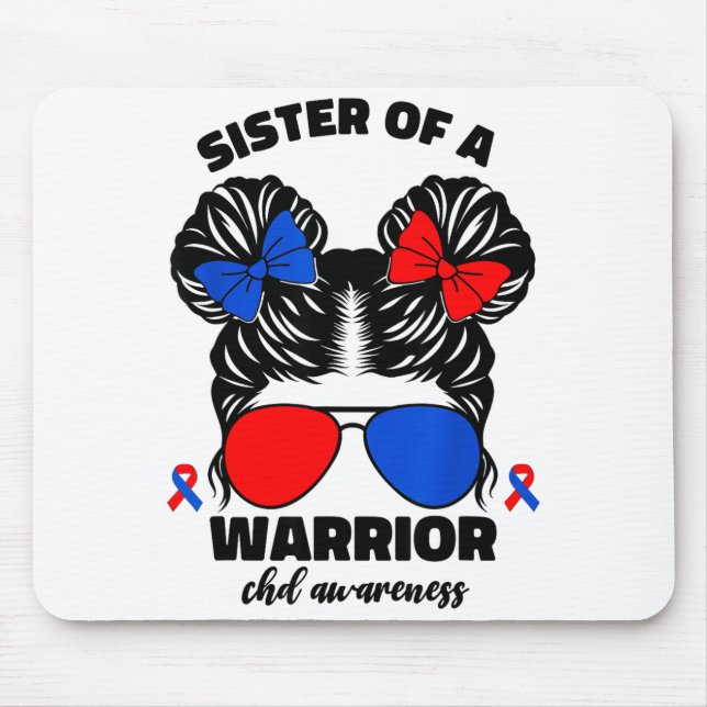 Mousepad Sister Of A Warrior Chd Congenital Heart Defect Aw (Frente)
