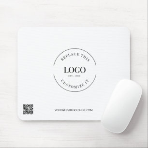 Mousepad Site de logotipo de empresa simples Preto Branco P