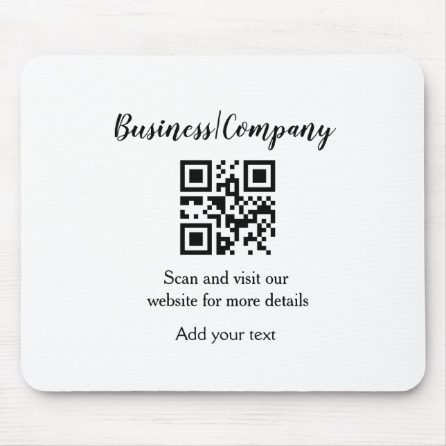 Mousepad site simples de empresa de negócios código de barr (Frente)