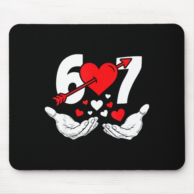 Mousepad Six Seven 67 6 7 Kids 67 Meme Hands Funny Valentin (Frente)