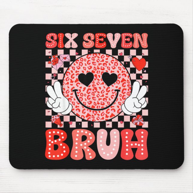 Mousepad Six Seven 67 Bruh 6 7 Cute Hearts Happy Valentines (Frente)